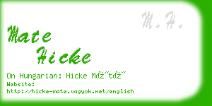 mate hicke business card